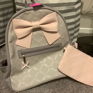 BETSEY JOHNSON large box backpack with clutch NWT